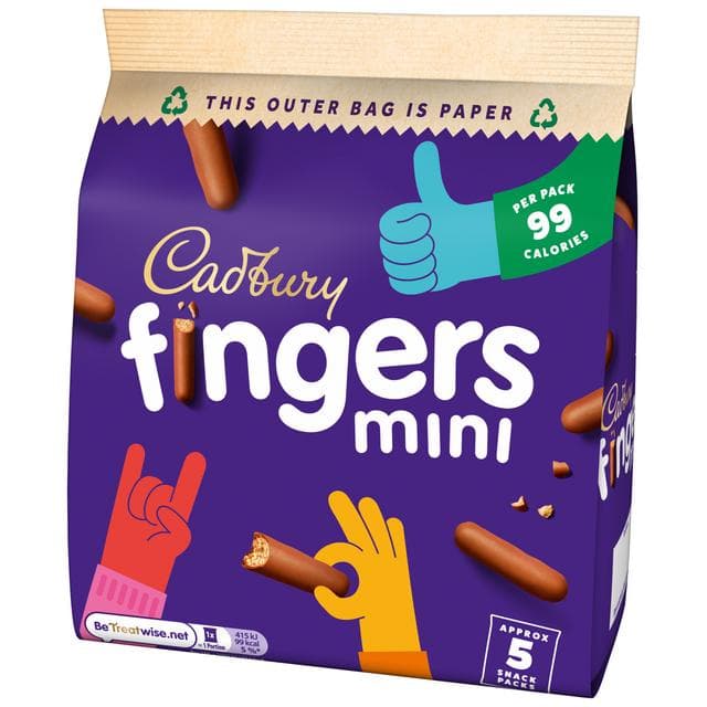 Cadbury Mini Fingers 5 x 19.3g Multipack Chocolate Biscuits - gallery image 3