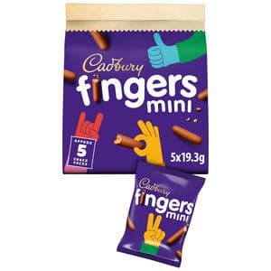 Cadbury Mini Fingers 5 x 19.3g Multipack Chocolate Biscuits