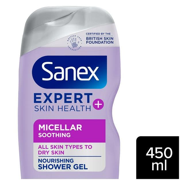 Sanex Expert Skin Health+ Micellar Soothing Shower Gel Body Wash 450ml - gallery image 1