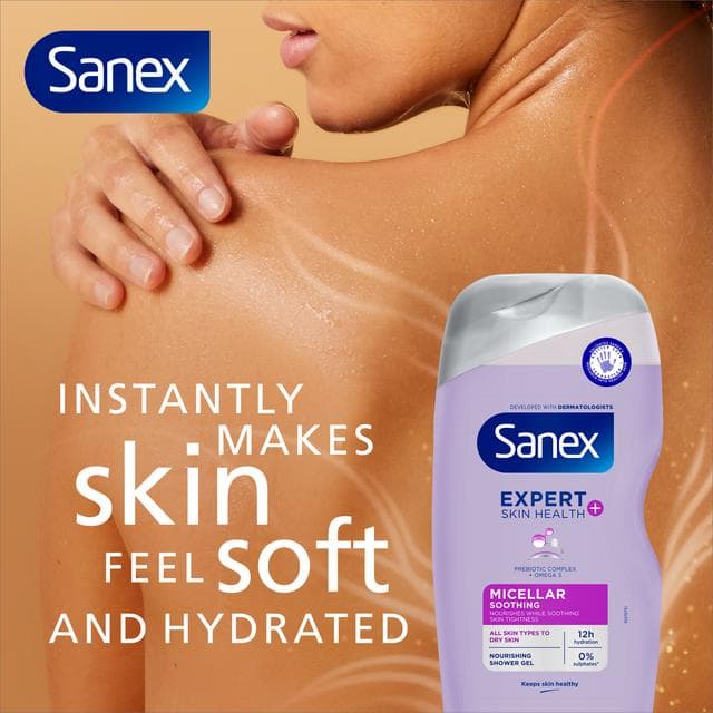 Sanex Expert Skin Health+ Micellar Soothing Shower Gel Body Wash 450ml - gallery image 2