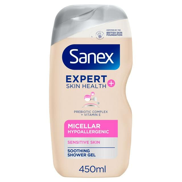 Sanex Expert Skin Health+ Micellar Hypoallergenic Shower Gel Body Wash 450ml - gallery image 1