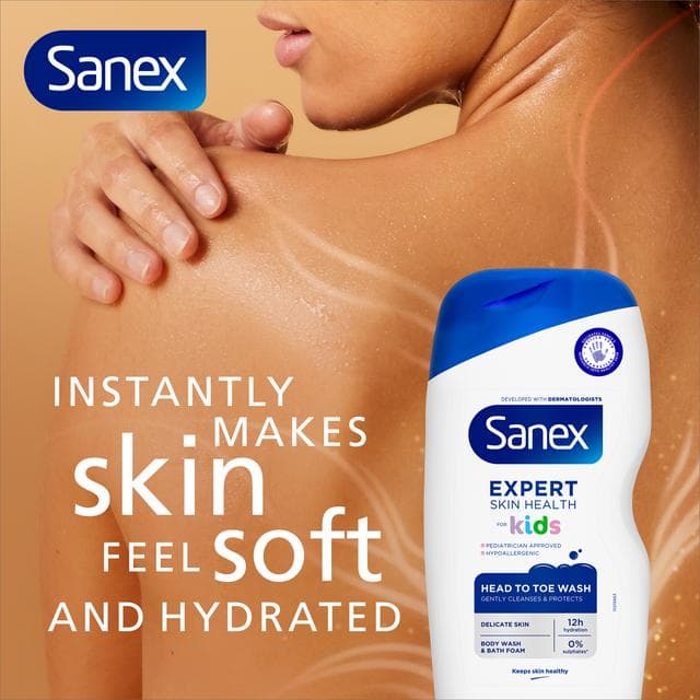 Sanex Expert Skin Health Head To Toe Bubble Bath & Body Wash For Kids 450ml - gallery image 3
