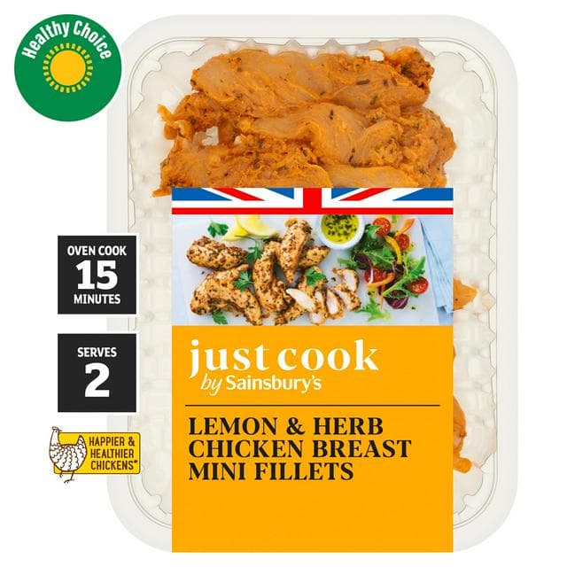 Sainsbury's Lemon & Herb British Chicken Breast Mini Fillets 320g - gallery image 1