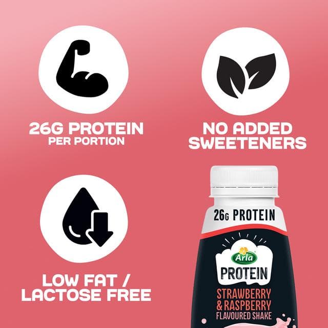 Arla Protein 482ml Strawberry & Raspberry Flavoured Milk - gallery image 3