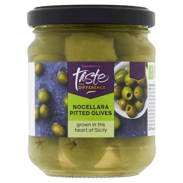 Sainsbury's 190g Nocellara Pitted Olives, Taste the Difference (85g*) - gallery image 1