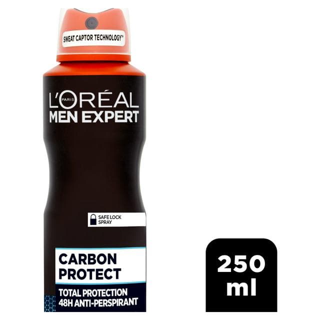 L'Oréal Men Expert 250ml Deodorant Spray Carbon Protect Anti-Perspirant 5in1 Mens - gallery image 1