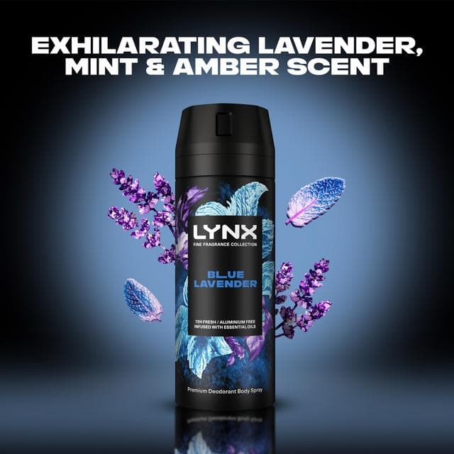 Lynx Blue Lavender 72h Fine Fragrance Deodorant Body Spray for Men 150ml - gallery image 3