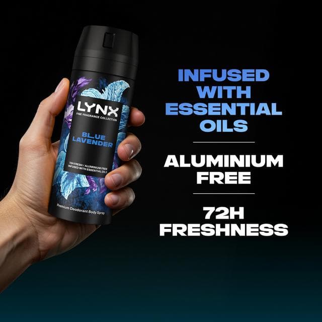 Lynx Blue Lavender 72h Fine Fragrance Deodorant Body Spray for Men 150ml - gallery image 4