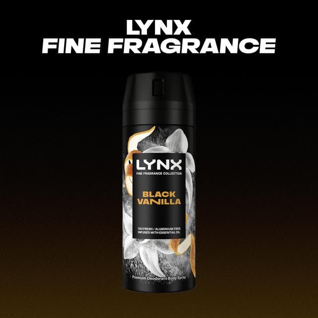 Lynx Black Vanilla 72h Fine Fragrance Deodorant Body Spray for Men 150ml - gallery image 2