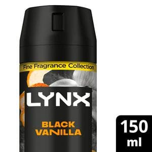 Lynx Black Vanilla 72h Fine Fragrance Deodorant Body Spray for Men 150ml