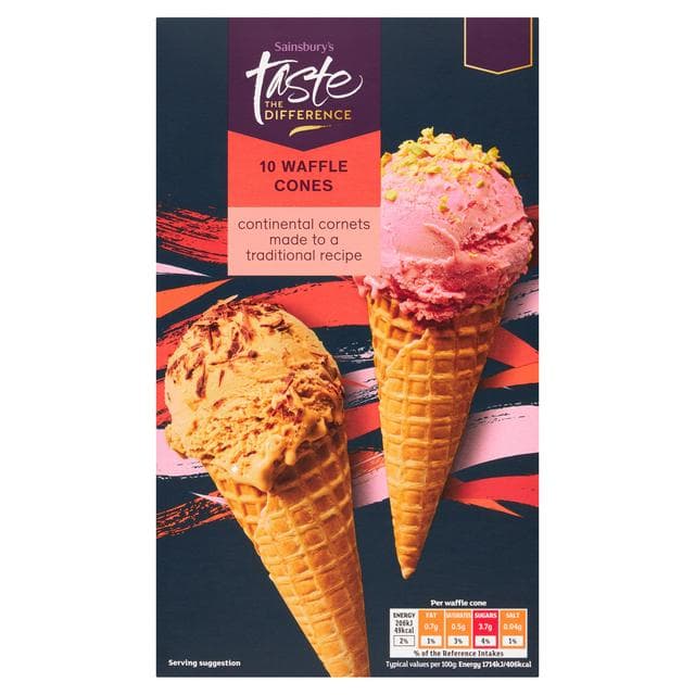 Sainsbury's Waffle Cones, Taste the Difference x10 - gallery image 1
