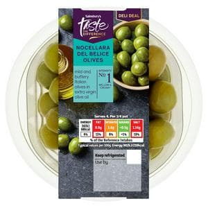 Sainsbury's Nocellara Del Belice Olives, Taste the Difference 160g