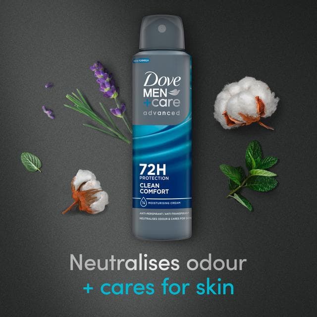 Dove Men+Care 150ml Advanced Clean Comfort Antiperspirant Aerosol Deodorant Spray - gallery image 3
