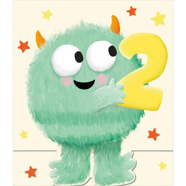 Carlton Happy 2nd Birthday Juvenile Monster Design Greeting Card - gallery image 1