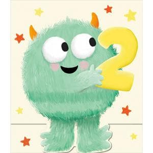 Carlton Happy 2nd Birthday Juvenile Monster Design Greeting Card