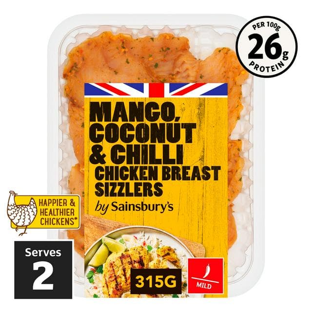 Sainsbury's Mango, Coconut & Chilli Chicken Breast Sizzlers 315g - gallery image 1
