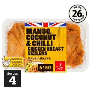 Sainsbury's Mango, Coconut & Chilli Chicken Breast Sizzlers 615g