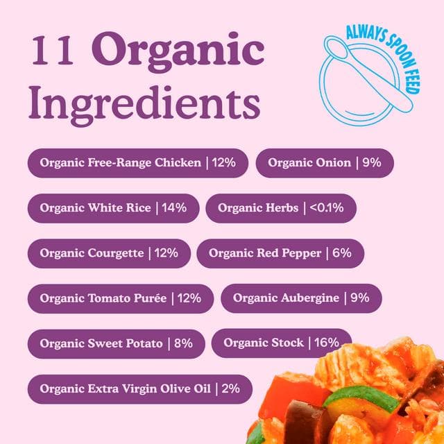 Little Freddie Organic Chicken & Rice Casserole Baby Food Pouch 7+ Months 130g - gallery image 3