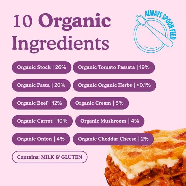Little Freddie Organic Beef Lasagne with Cheese Baby Food Pouch 7+ Months 130g - gallery image 3