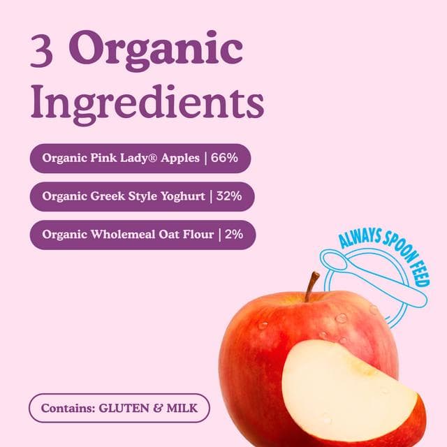 Little Freddie Organic Pink Lady Greek Style Yoghurt Baby Food Pouch Multipack 6+ Months 6 x 100g - gallery image 3