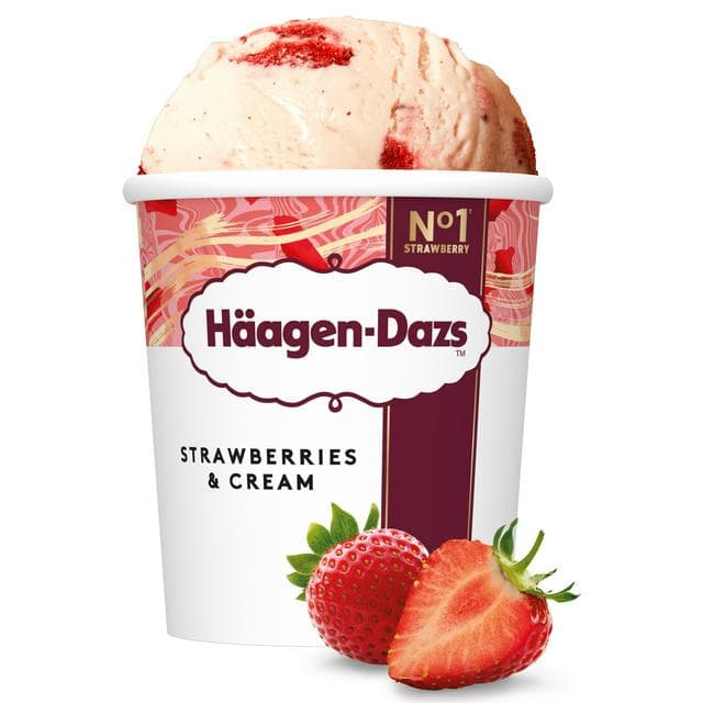 Haagen-Dazs Strawberries & Cream Ice Cream 460ml - gallery image 1