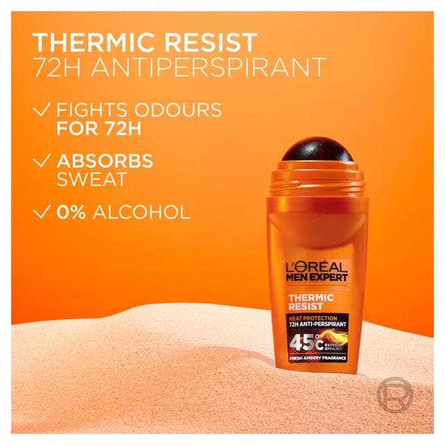 L'Oréal Men Expert 100ml Deodorant Thermic Resist Roll On 48H Anti-Perspirant - gallery image 5