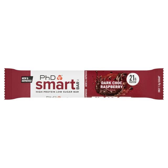 PhD Dark Choc Raspberry Flavour Smart Bar 64g - gallery image 1