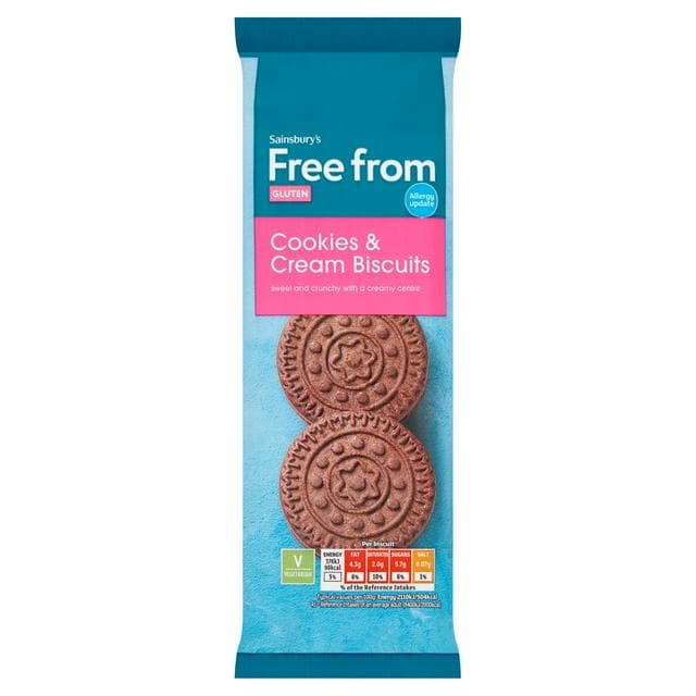 Sainsbury's Free From Cookies & Cream Biscuits 160g - gallery image 1
