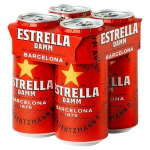 Estrella 4 x 440ml Damm Spanish Lager Beer Cans
