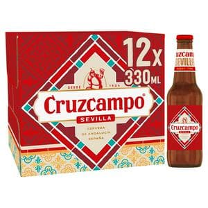 Cruzcampo Sevilla Lager Beer 4.4% ABV Bottle 12 x 330ml