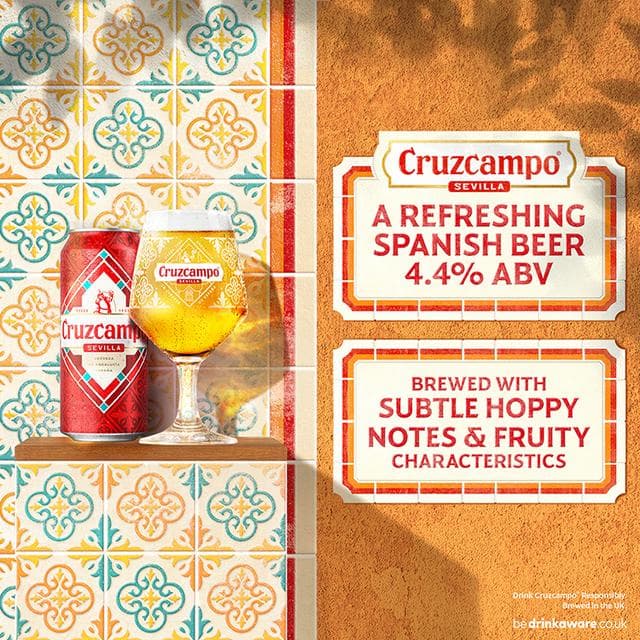 Cruzcampo Sevilla Lager Beer Can 10x440ml - gallery image 2