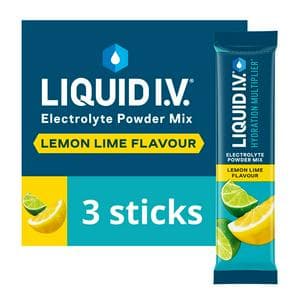 Liquid IV Hydration Multiplier 3 x Sachets Lemon Lime Electrolyte Powder Mix Food Supplement
