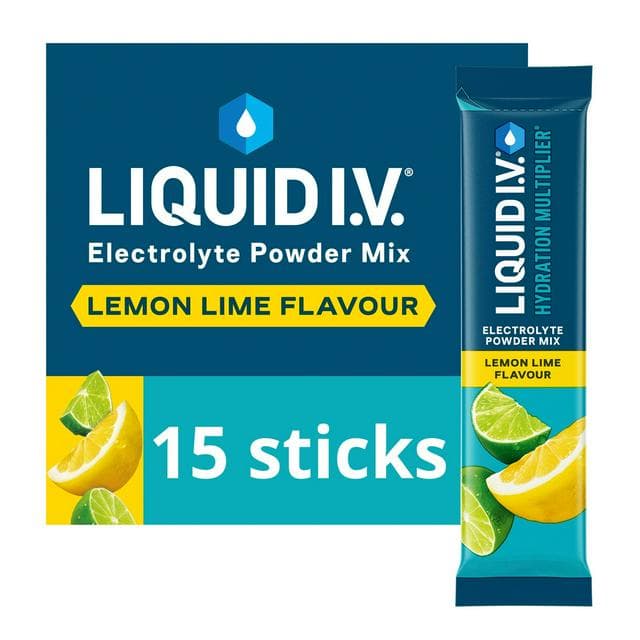 Liquid IV Hydration Multiplier 15 x Sachets Lemon Lime Electrolyte Powder Mix Food Supplement - gallery image 1