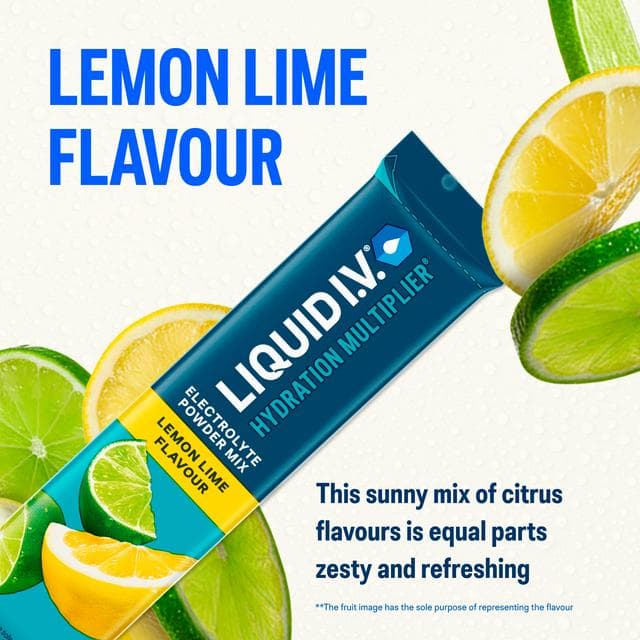 Liquid IV Hydration Multiplier 15 x Sachets Lemon Lime Electrolyte Powder Mix Food Supplement - gallery image 3