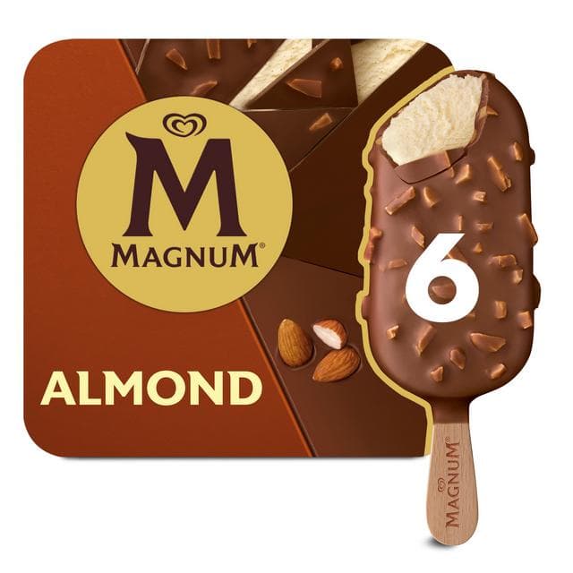 Magnum 6 x 100ml Almond Ice Cream Sticks - gallery image 3