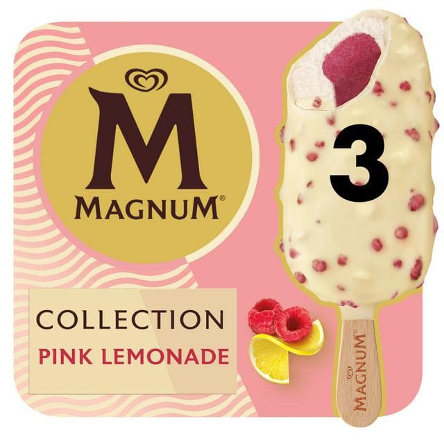 Magnum 3 x 90ml Collection Pink Lemonade Ice Cream Sticks - gallery image 1