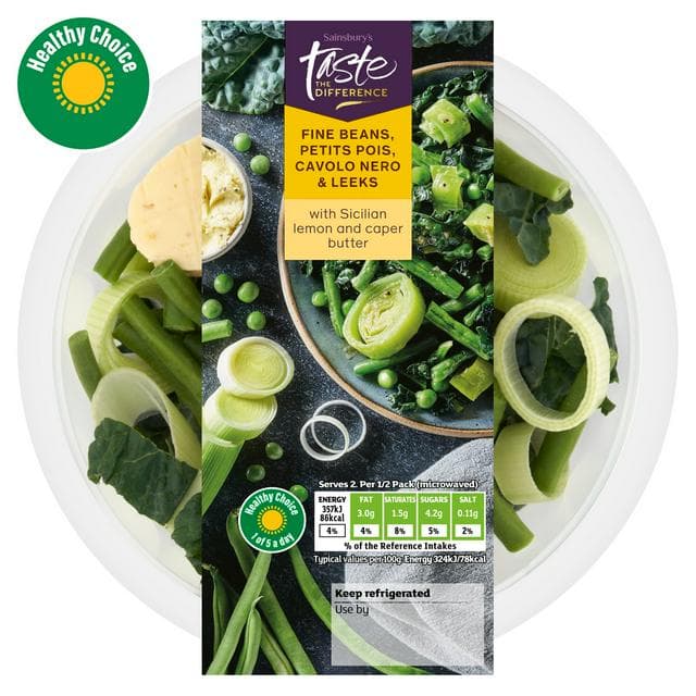 Sainsbury's Fine Beans, Petits Pois, Cavolo Nero & Leeks, Taste the Difference 220g - gallery image 1