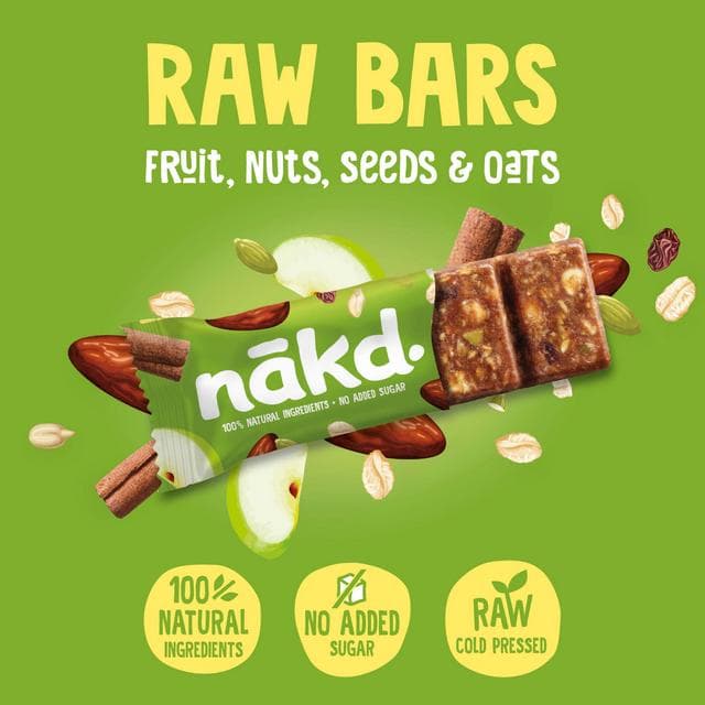 Nakd Apple Cinnamon Fruit & Fibre Bars 3x44g - gallery image 2