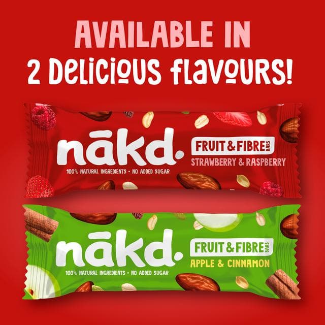 Nakd Strawberry Raspberry Fruit & Fibre Bars 3x44g - gallery image 5