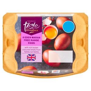 Sainsbury's Free Range Eden Maran Brown Eggs, Taste the Difference x6