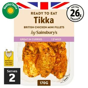 Sainsbury's Tikka Cooked British Chicken Mini Fillets 170g (ready to eat)