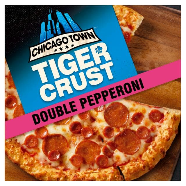 Chicago Town Tiger Crust Double Pepperoni Frozen Pizza 320g - gallery image 1