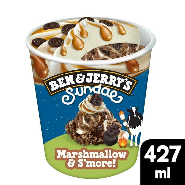 Ben & Jerry's 427ml Sundae Marshmallow & S'more Chocolate Ice Cream Tub - gallery image 1
