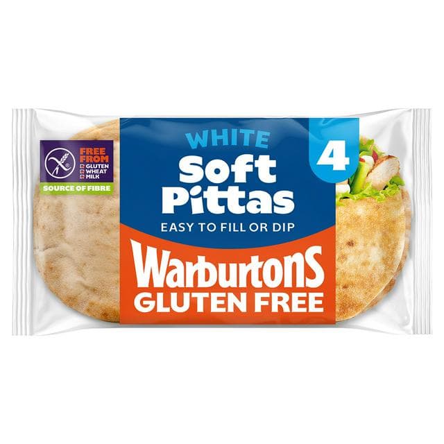 Warburtons Gluten Free White Soft Pittas x4 - gallery image 1