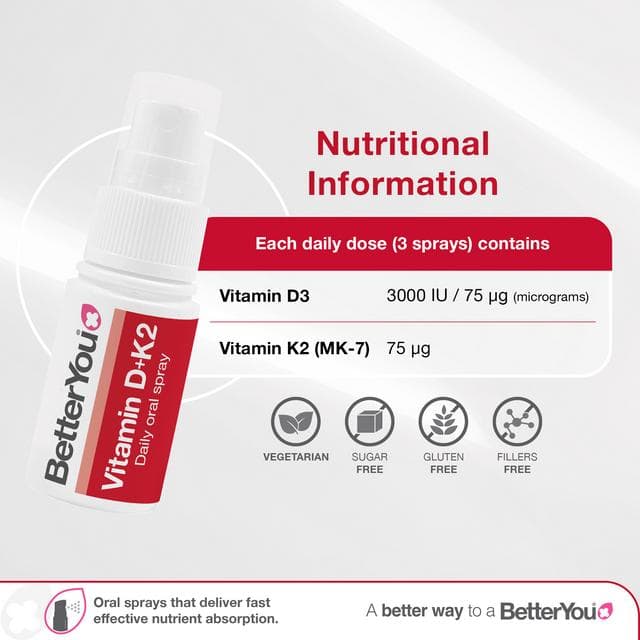 BetterYou Vitamin D3000 + K2 Daily Oral Spray 12ml - gallery image 3
