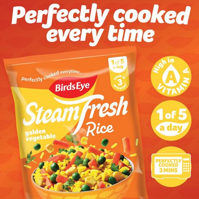 Birds Eye 2 x 380g Steamfresh Golden Microwave Rice Steam Bags - gallery image 2