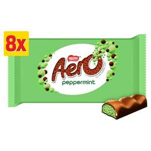 Aero Bubbly Peppermint Chocolate Bar Multipack x8 216g