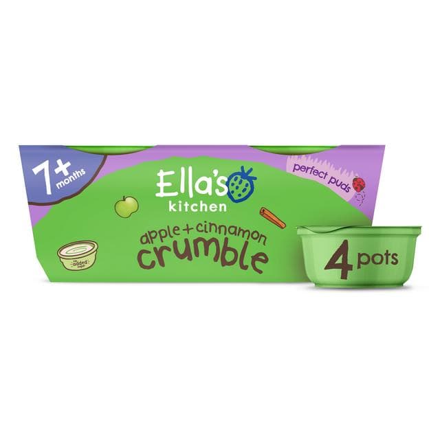 Ella's Kitchen Apple & Cinnamon Crumble Pudding 7 Months+ 4x80g - gallery image 3