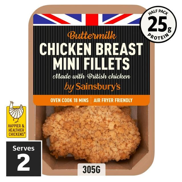 Sainsbury's Buttermilk British Chicken Mini Fillets 305g - gallery image 1