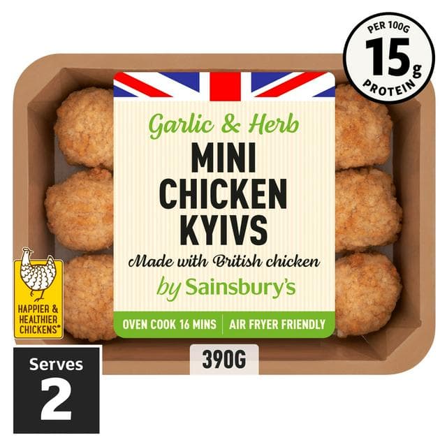 Sainsbury's Garlic & Herb Mini Chicken Kyivs 390g - gallery image 1